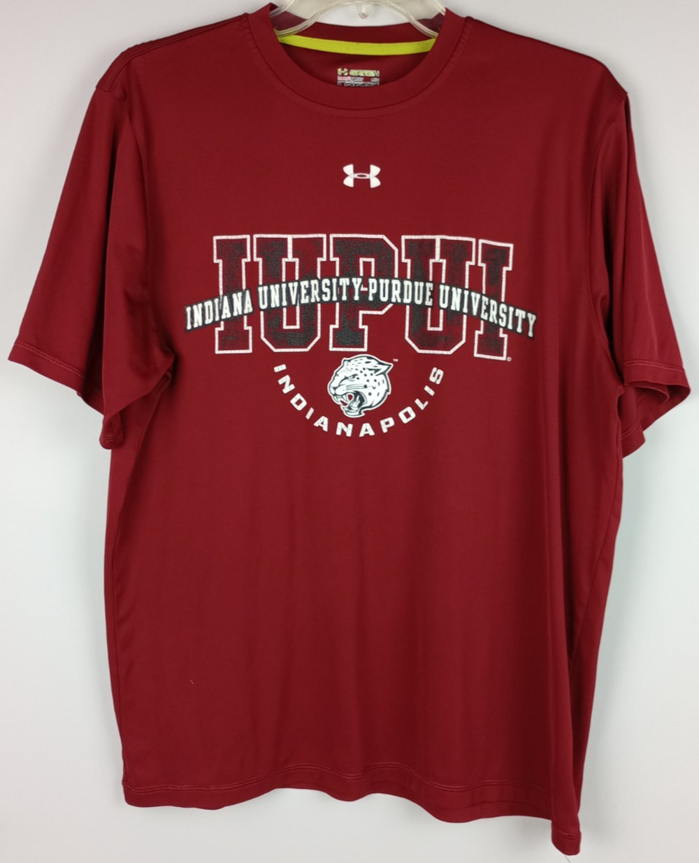 Under Armour Heatgear Mens MD Red IUPUI Indianapolis Indiana University Tshirt